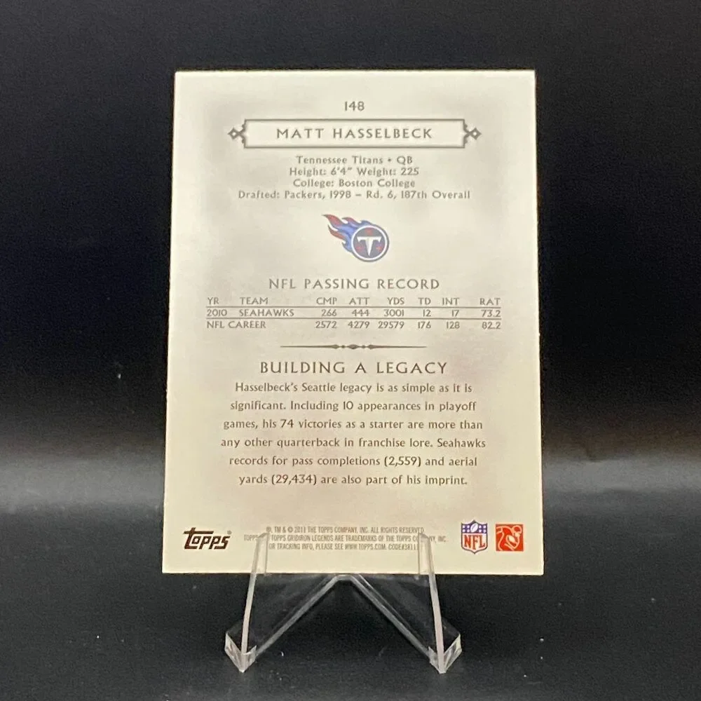 2011 Topps Gridiron Legends - Matt Hasselbeck #148 Blue Parallel